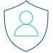 Icon of a shield and user profile