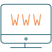 Icon of computer monitor with WWW